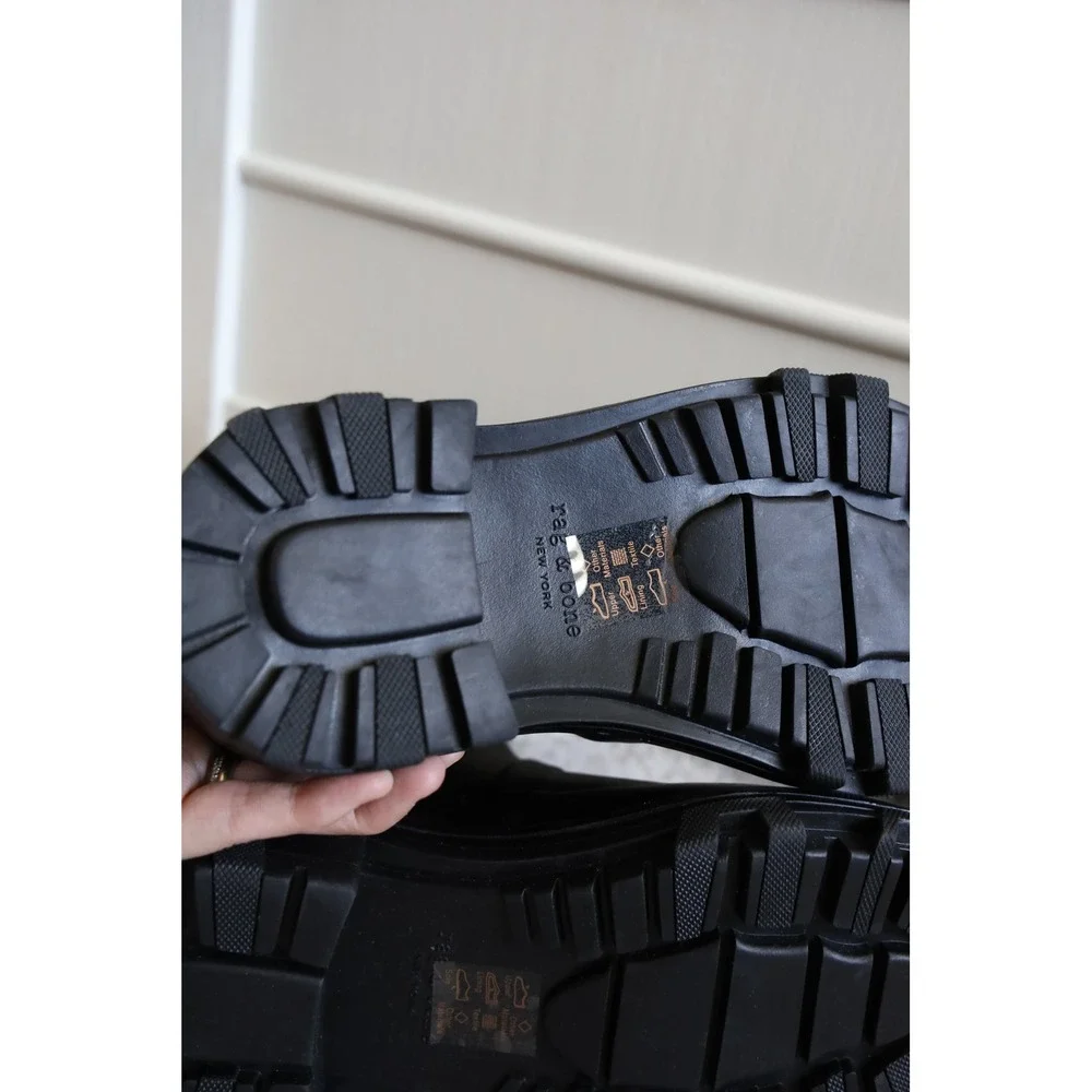 RAG & BONE Shiloh Lug Sole Rainboots CHUNKY‎ TRACTION BLACK Size EU 35